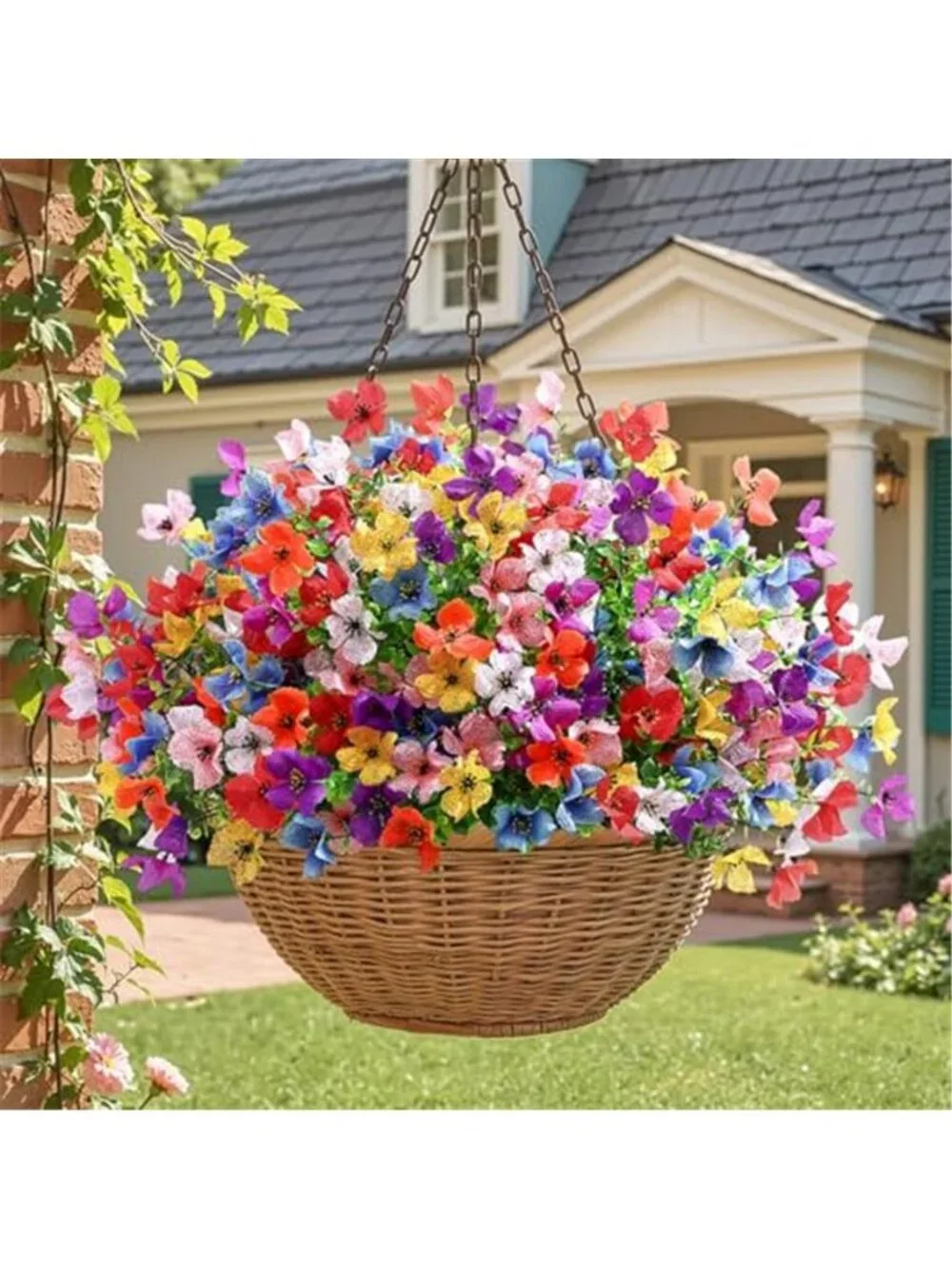 Artificial Flowers Outdoor Decor Fake Silk Daisies Eucalyptus UV Resistant 20pcs